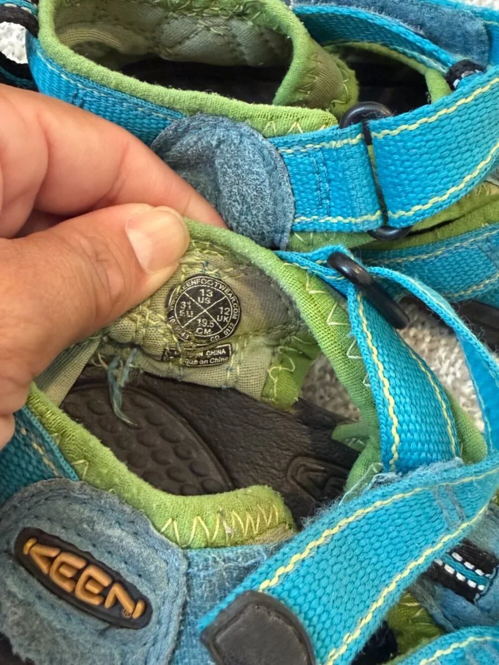 KEEN Newport H2 Kids Waterproof Sport Sandals Blue Green US 13